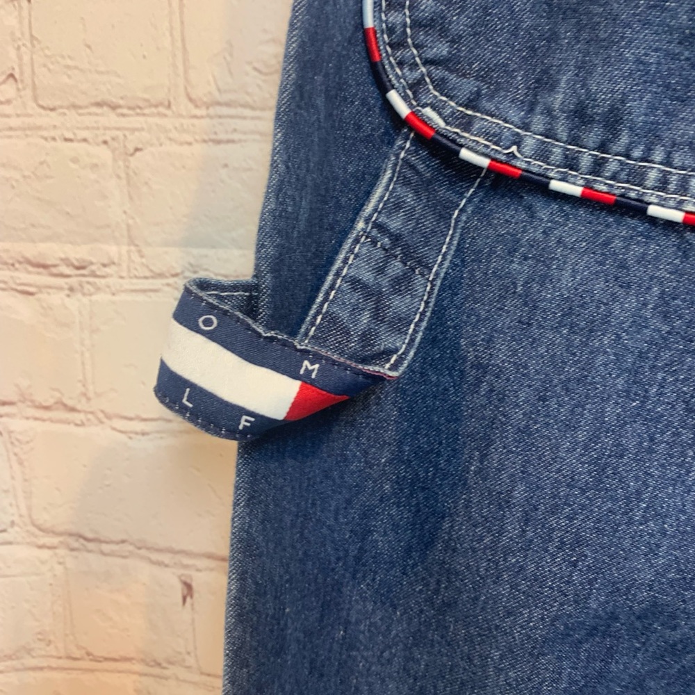 Y2K Tommy Hilfiger Carpenter Jeans with Red and White Trim Wide Leg Size 7 - Picture 6 of 7